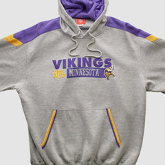 Minnesota Vikings NFL 2000s Hooded Pullover Sweatshirt Heather Gray Vintage - Fanatics