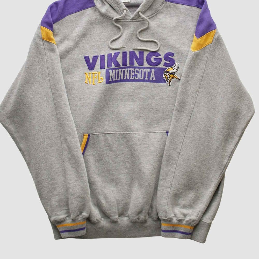 Minnesota Vikings NFL 2000s Hooded Pullover Sweatshirt Heather Gray Vintage - Fanatics
