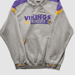 Minnesota Vikings NFL 2000s Hooded Pullover Sweatshirt Heather Gray Vintage - Fanatics