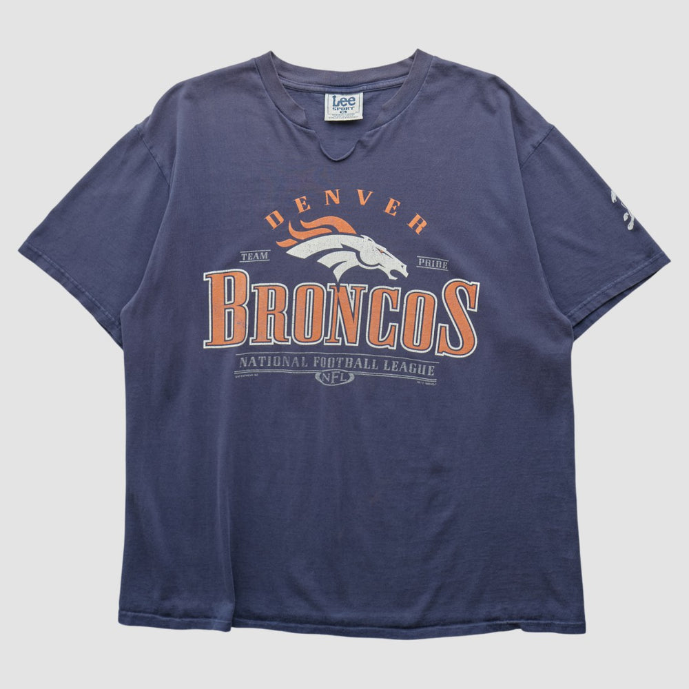 Denver Broncos Lee Apparel 90s T-shirt Navy Vintage - Fanatics