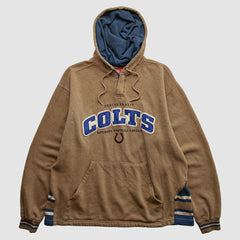 Indianapolis Colts NFL 2000s Hooded Pullover Sweatshirt Tan Vintage - Fanatics