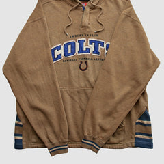 Indianapolis Colts NFL 2000s Hooded Pullover Sweatshirt Tan Vintage - Fanatics