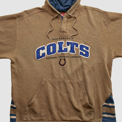 Indianapolis Colts NFL 2000s Hooded Pullover Sweatshirt Tan Vintage - Fanatics