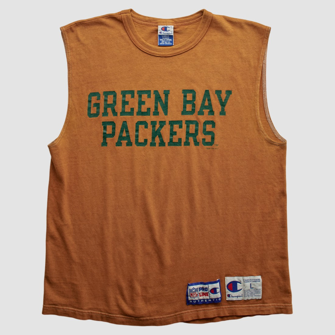 Green Bay Packers Champion 90s Tank Brown Vintage - Fanatics