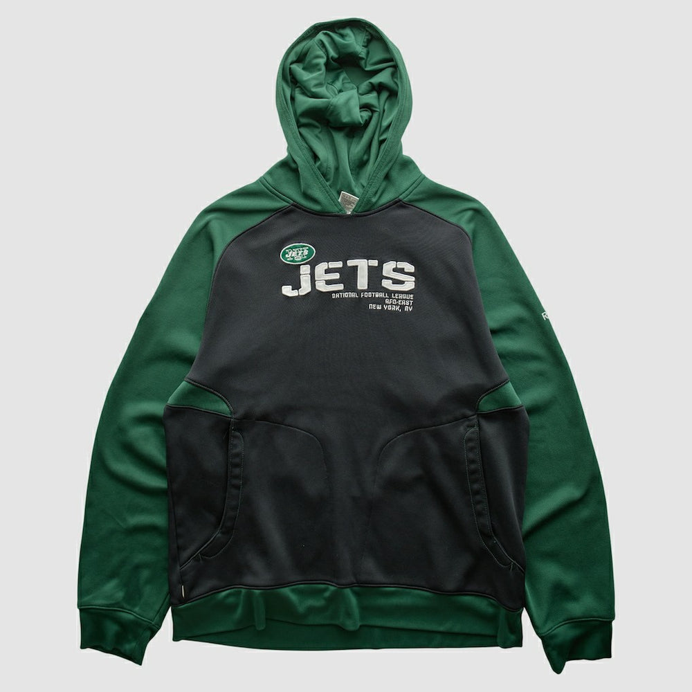 New York Jets Reebok 2010s Hooded Pullover Sweatshirt Black Vintage - Fanatics