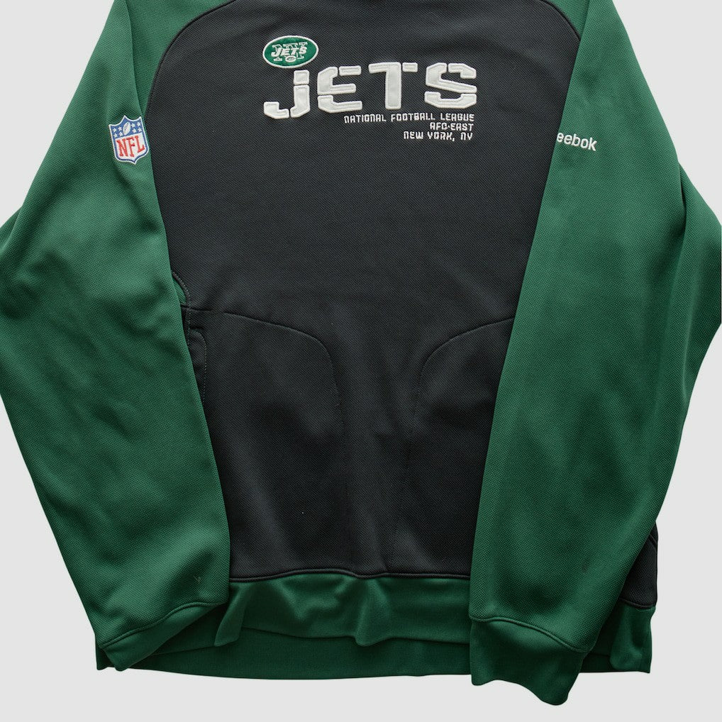 New York Jets Reebok 2010s Hooded Pullover Sweatshirt Black Vintage - Fanatics