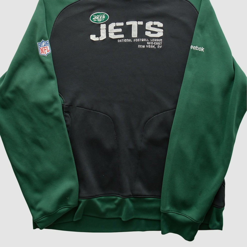 New York Jets Reebok 2010s Hooded Pullover Sweatshirt Black Vintage - Fanatics