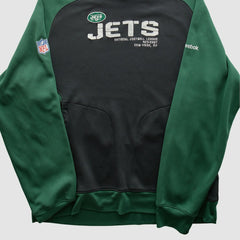 New York Jets Reebok 2010s Hooded Pullover Sweatshirt Black Vintage - Fanatics