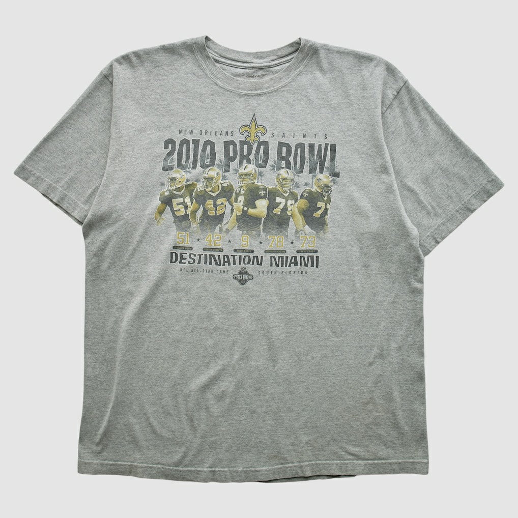 New Orleans Saints Reebok 2010 T-shirt Heather Gray Vintage - Fanatics