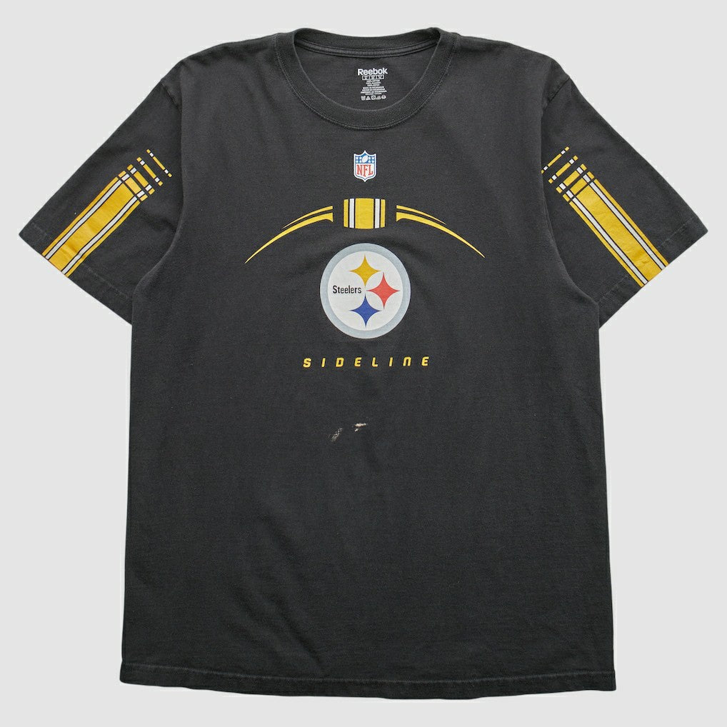 Pittsburgh Steelers Reebok 2000s T-shirt Black Vintage - Fanatics