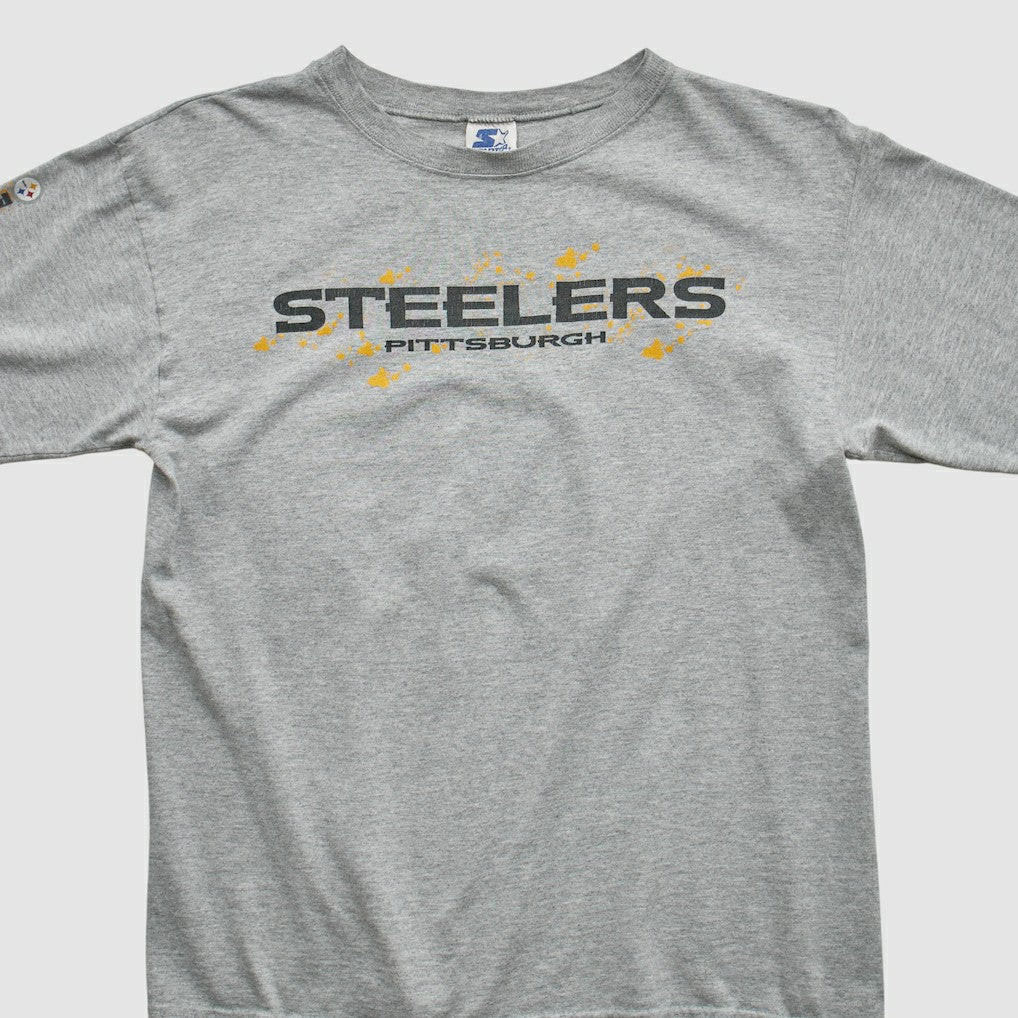Pittsburgh Steelers Starter 90s Long Sleeve T-shirt Heather Gray Vintage - Fanatics