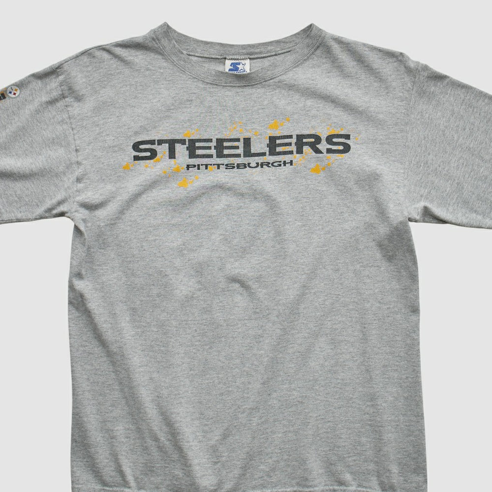 Pittsburgh Steelers Starter 90s Long Sleeve T-shirt Heather Gray Vintage - Fanatics