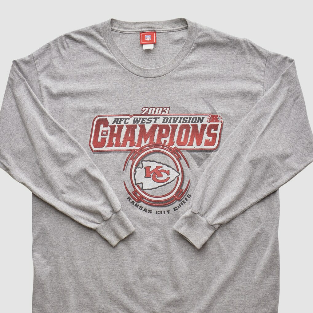 Kansas City Chiefs NFL 2003 Long Sleeve T-shirt Heather Gray Vintage - Fanatics
