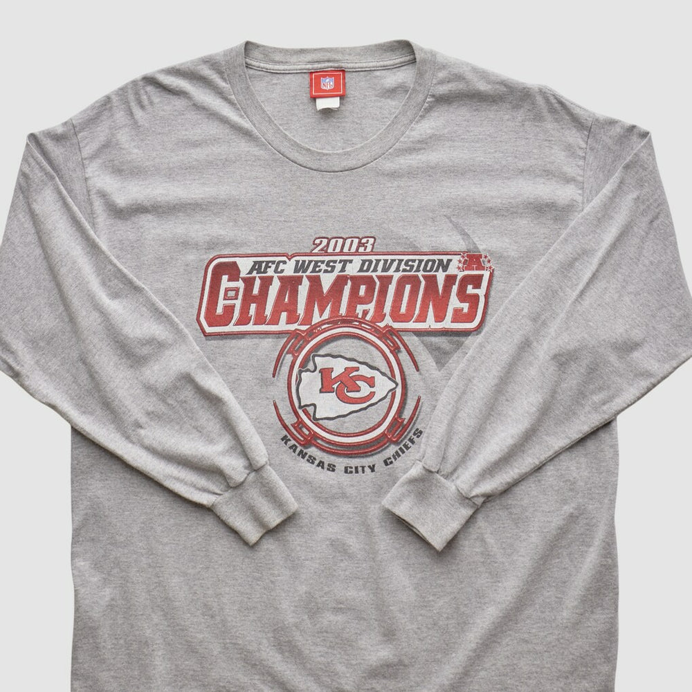 Kansas City Chiefs NFL 2003 Long Sleeve T-shirt Heather Gray Vintage - Fanatics