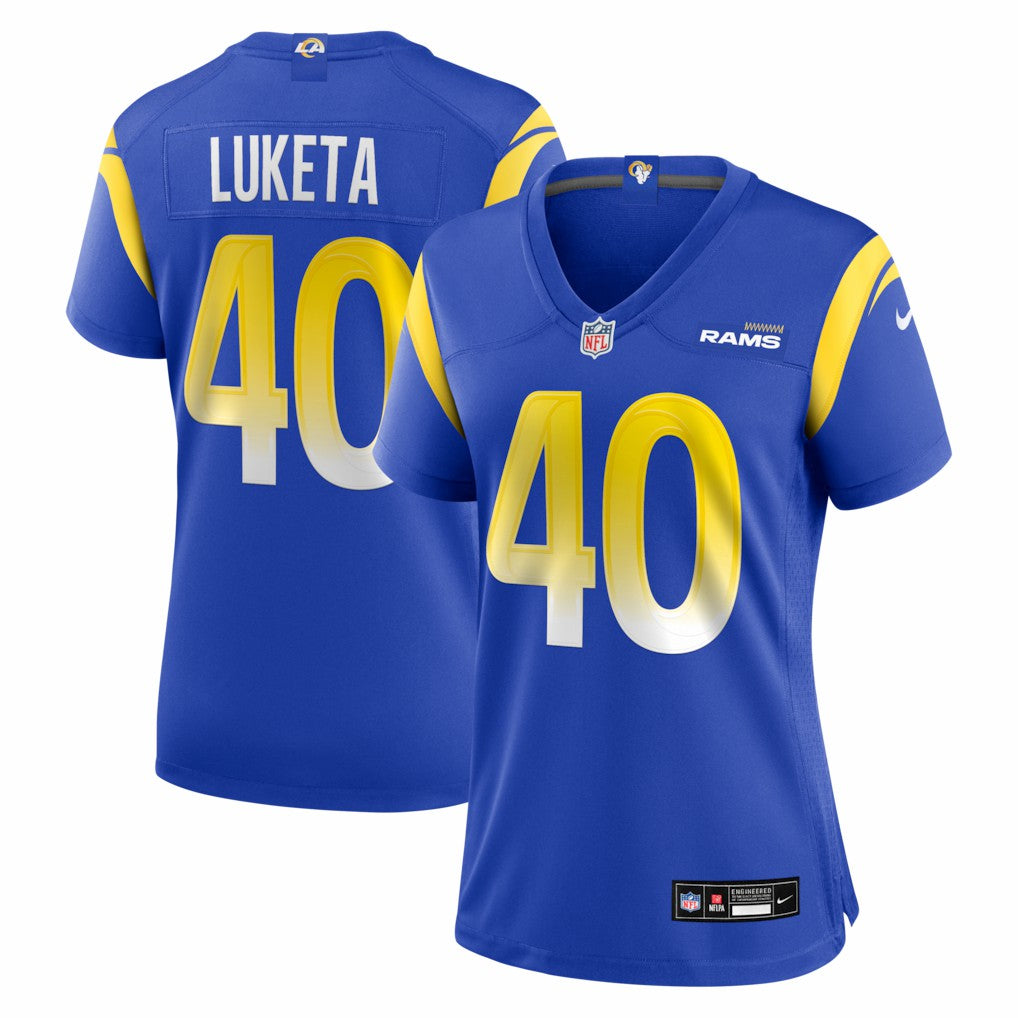 Jesse Luketa Los Angeles Rams Women's Team Game Jersey - Royal | NFL Jerseys