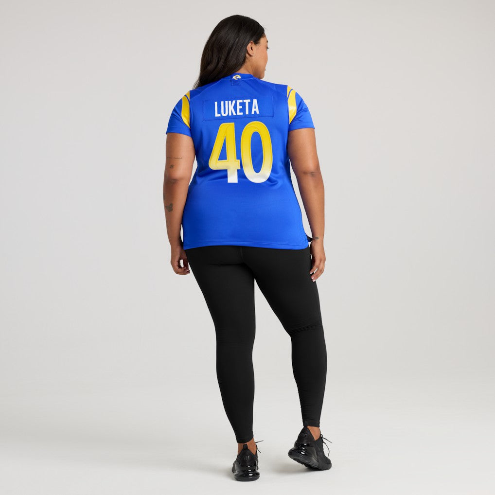Jesse Luketa Los Angeles Rams Women's Team Game Jersey - Royal | NFL Jerseys