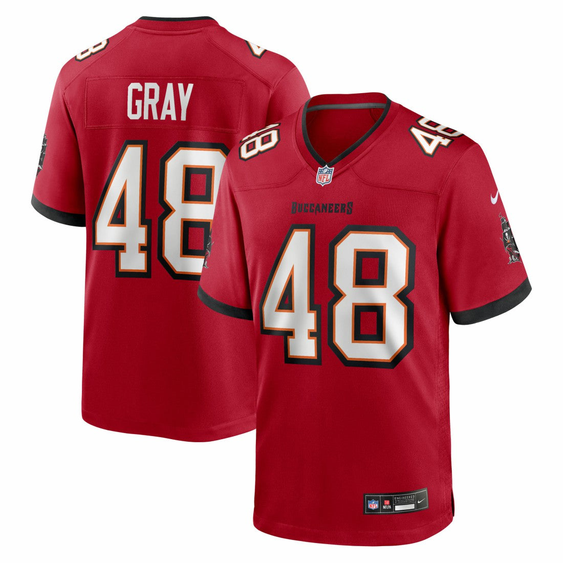JT Gray Tampa Bay Buccaneers Team Game Jersey - Red | NFL Jerseys