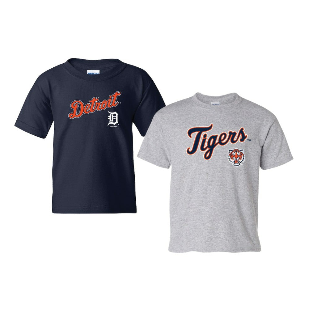 Detroit Tigers Soft as a Grape Youth 2-Pack Logo T-Shirt Set Clearance