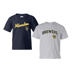Milwaukee Brewers Soft as a Grape Youth 2-Pack Logo T-Shirt Set Sale