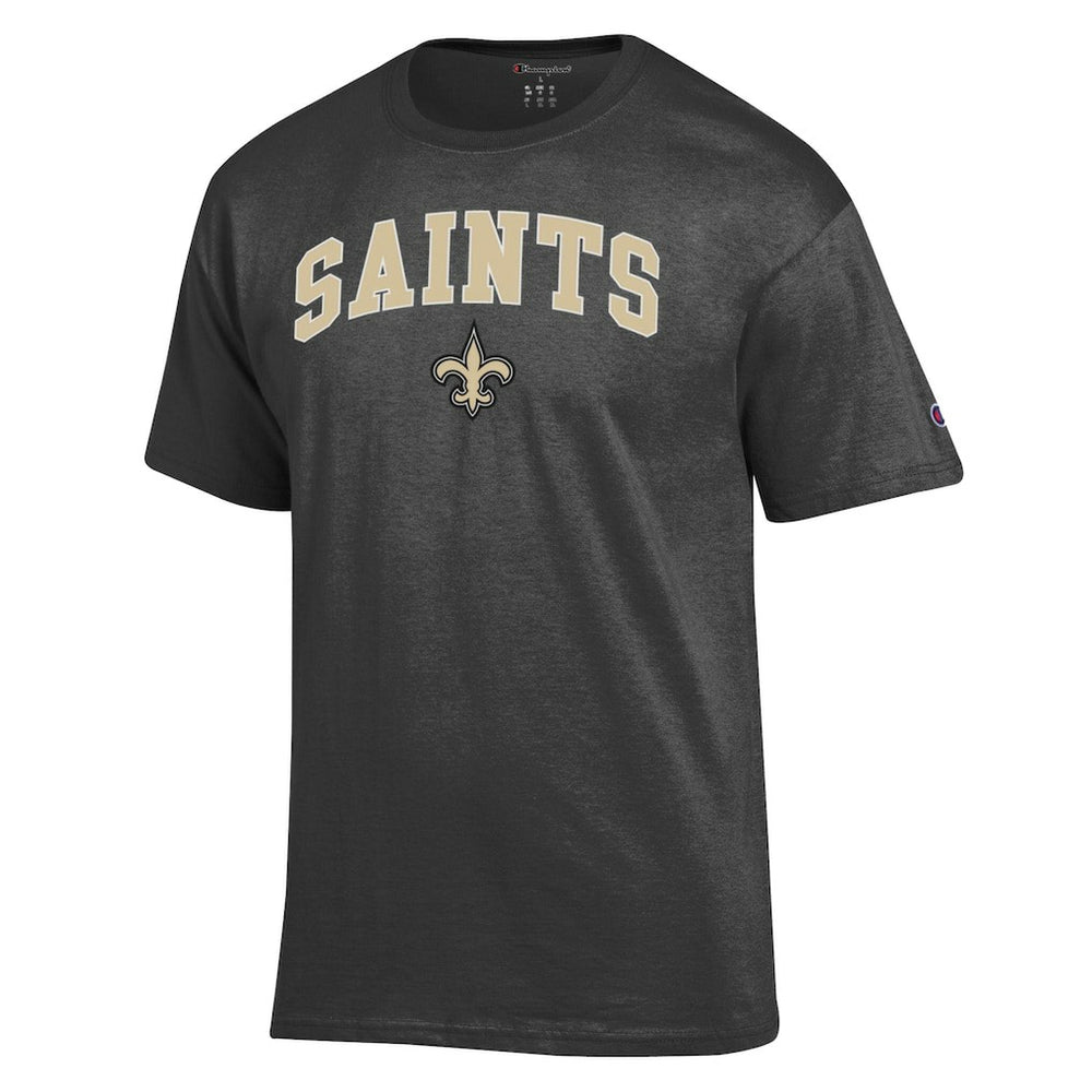 New Orleans Saints Champion Arch Over Logo T-Shirt Heather Charcoal - NFL