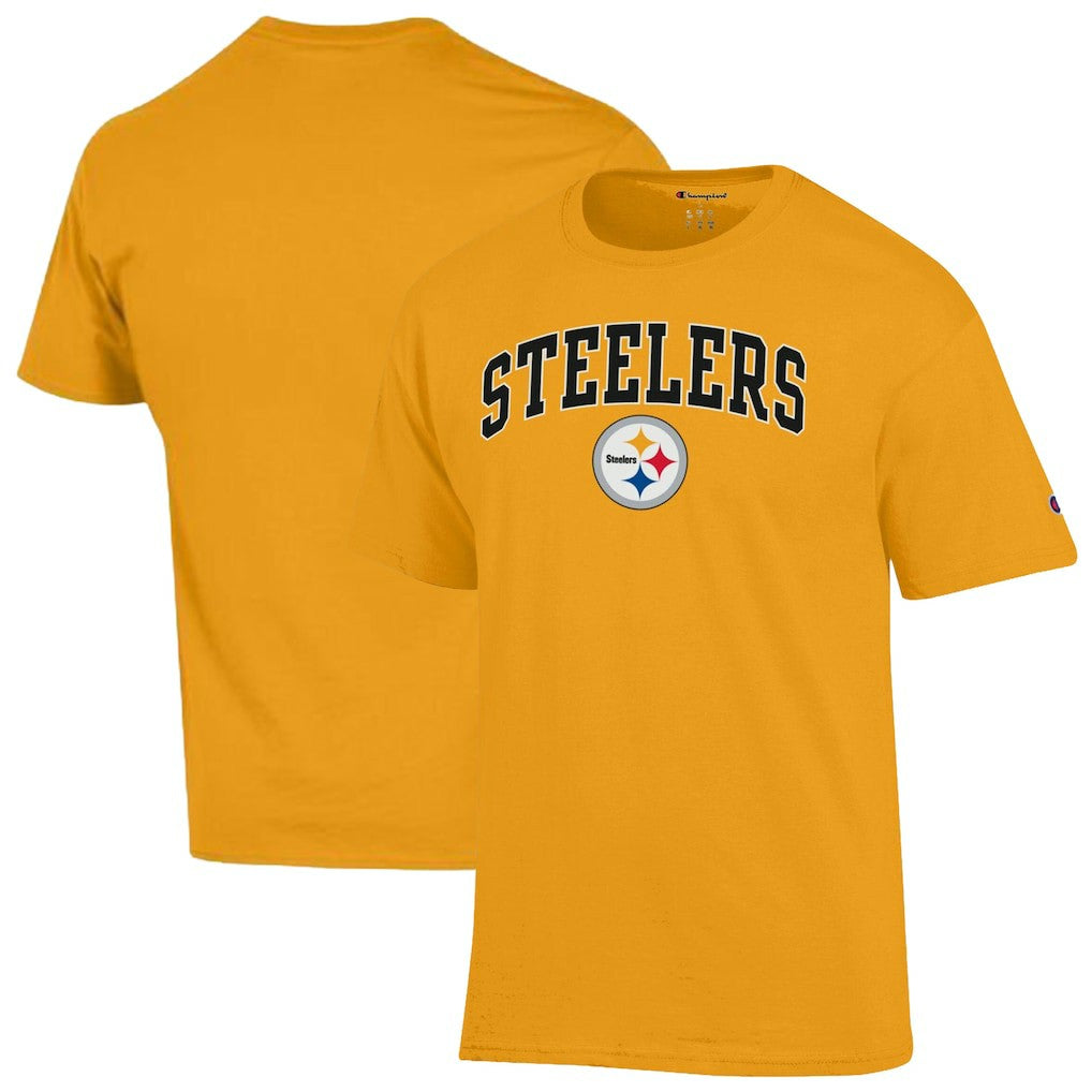 Pittsburgh Steelers Champion Arch Over Logo T-Shirt Gold - NFL