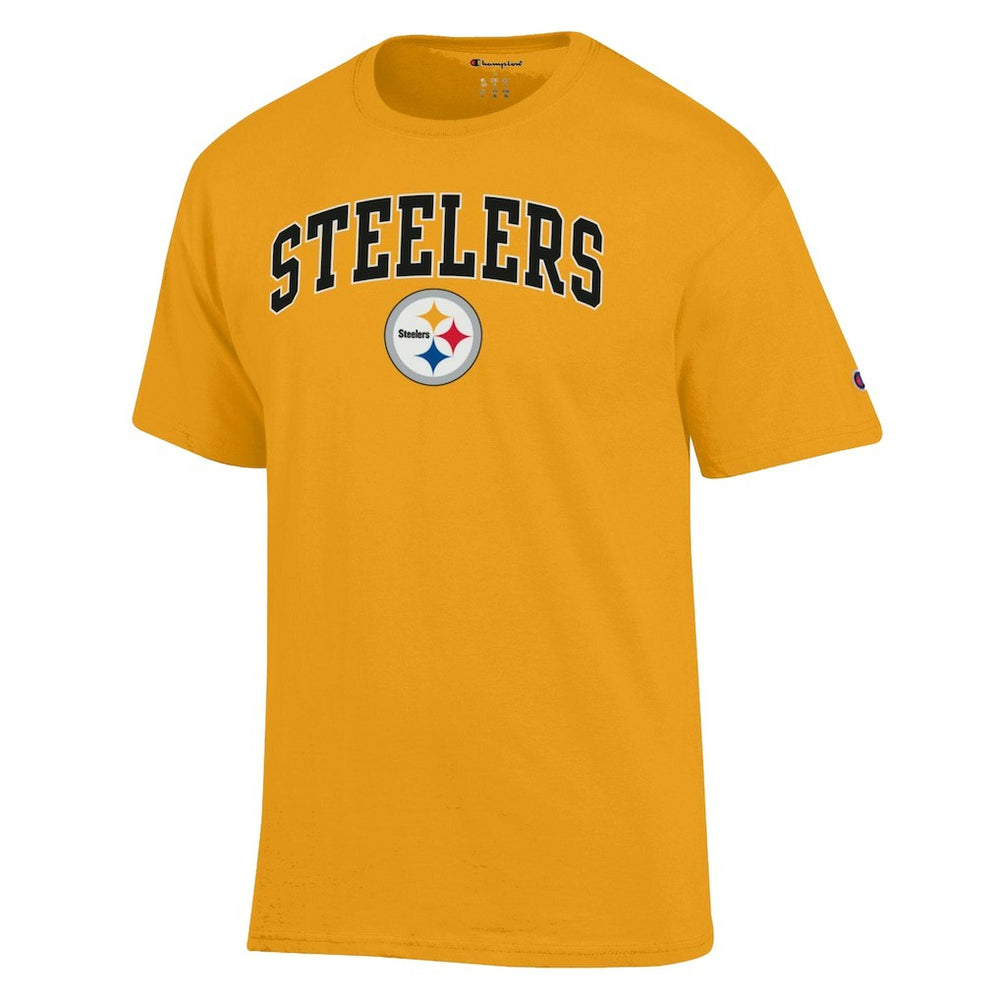 Pittsburgh Steelers Champion Arch Over Logo T-Shirt Gold - NFL