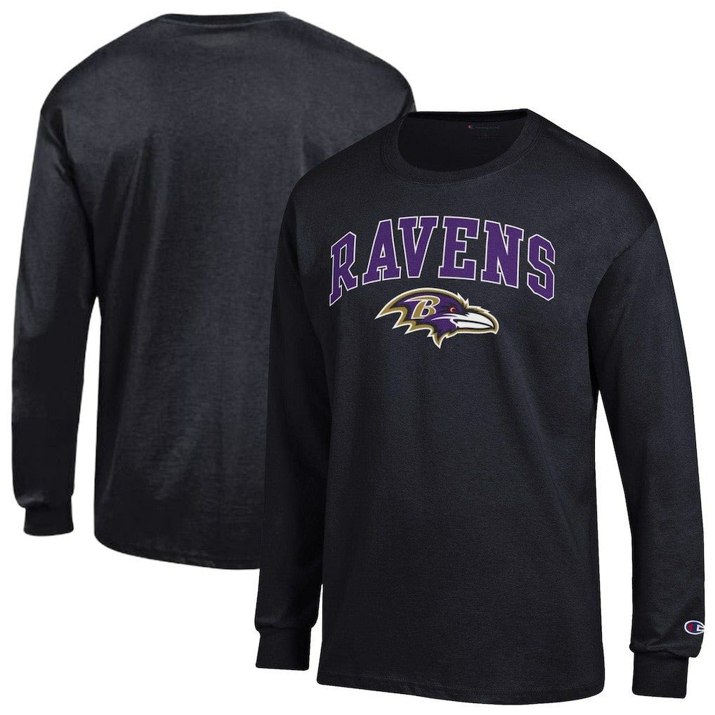 Baltimore Ravens Champion Arch Over Logo Long Sleeve T-Shirt Black - NFL