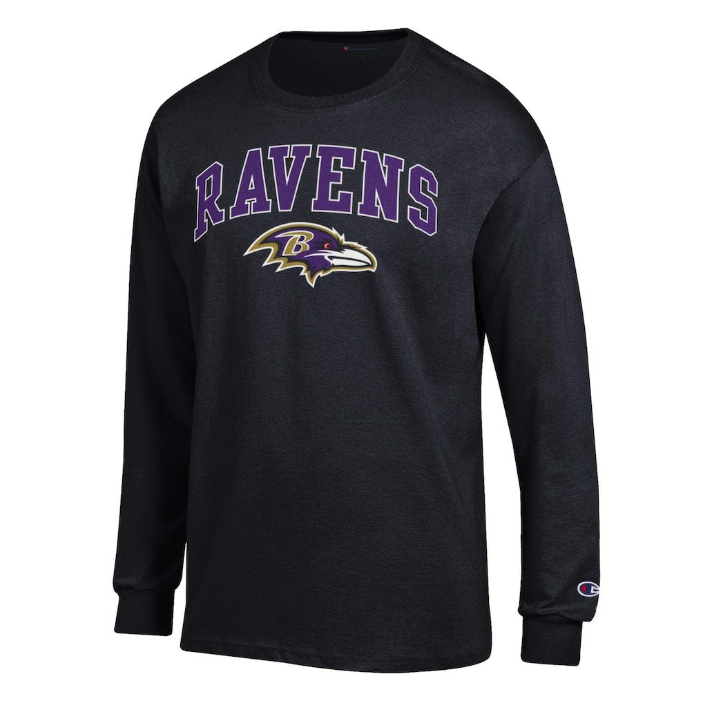 Baltimore Ravens Champion Arch Over Logo Long Sleeve T-Shirt Black - NFL