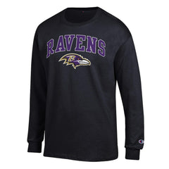 Baltimore Ravens Champion Arch Over Logo Long Sleeve T-Shirt Black - NFL