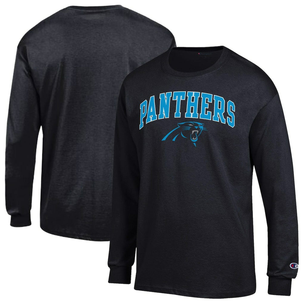 Carolina Panthers Champion Arch Over Logo Long Sleeve T-Shirt Black - NFL