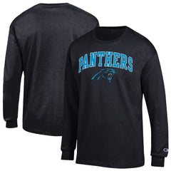 Carolina Panthers Champion Arch Over Logo Long Sleeve T-Shirt Black - NFL