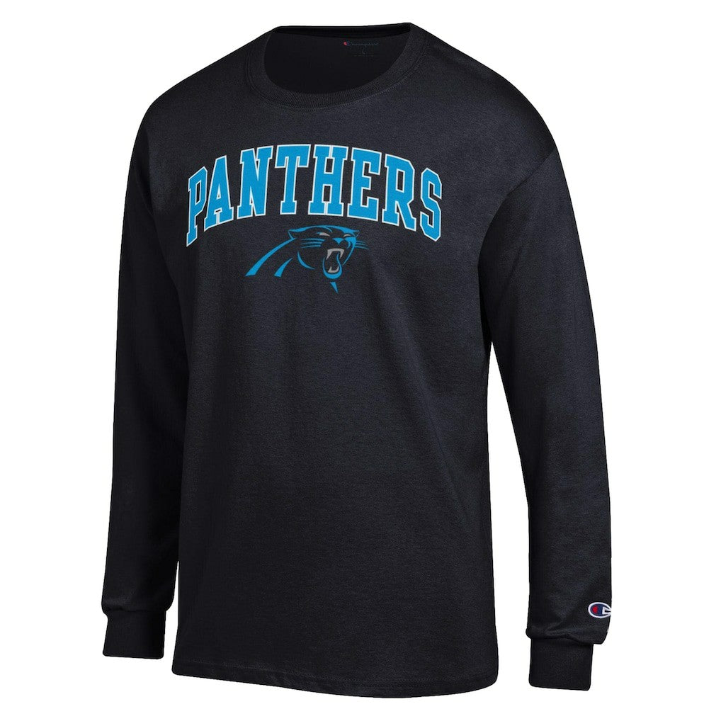 Carolina Panthers Champion Arch Over Logo Long Sleeve T-Shirt Black - NFL