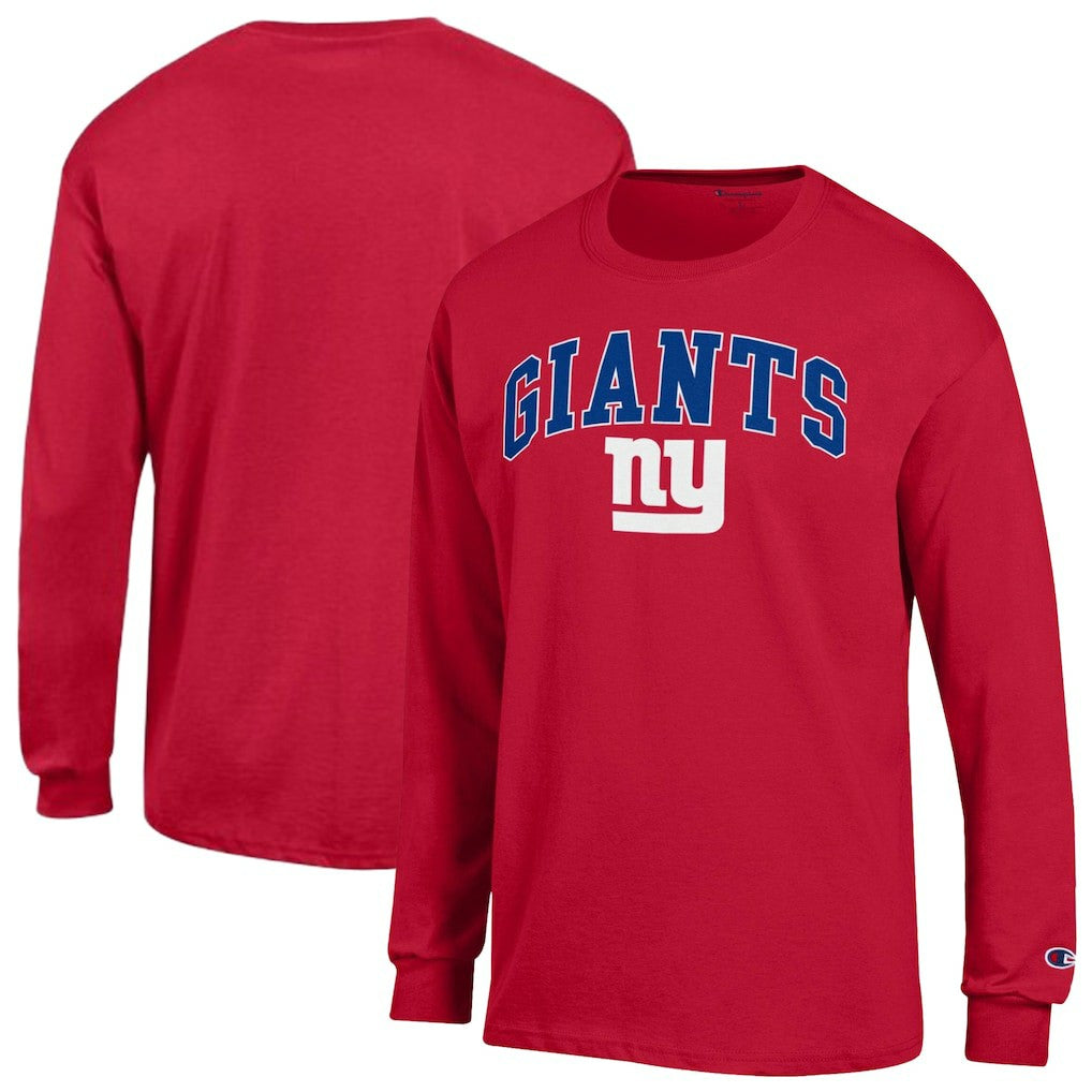 New York Giants Champion Arch Over Logo Long Sleeve T-Shirt Red - NFL