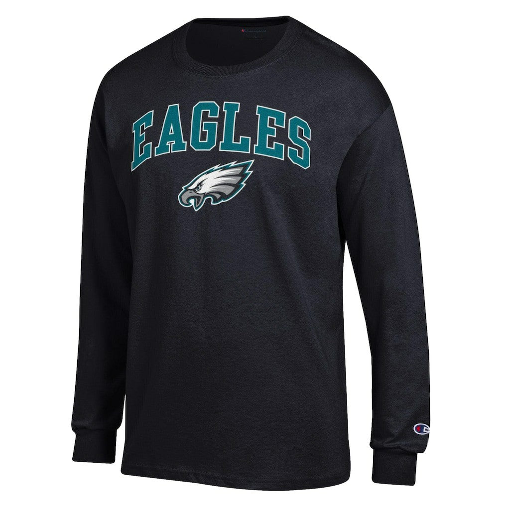 Philadelphia Eagles Champion Arch Over Logo Long Sleeve T-Shirt Black - NFL