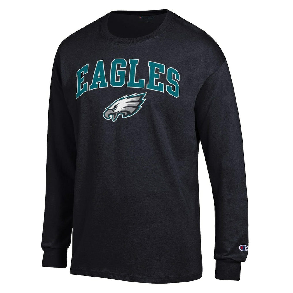 Philadelphia Eagles Champion Arch Over Logo Long Sleeve T-Shirt Black - NFL