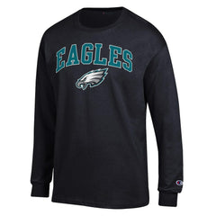 Philadelphia Eagles Champion Arch Over Logo Long Sleeve T-Shirt Black - NFL