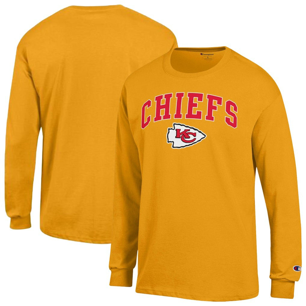 Kansas City Chiefs Champion Arch Over Logo Long Sleeve T-Shirt Gold - NFL