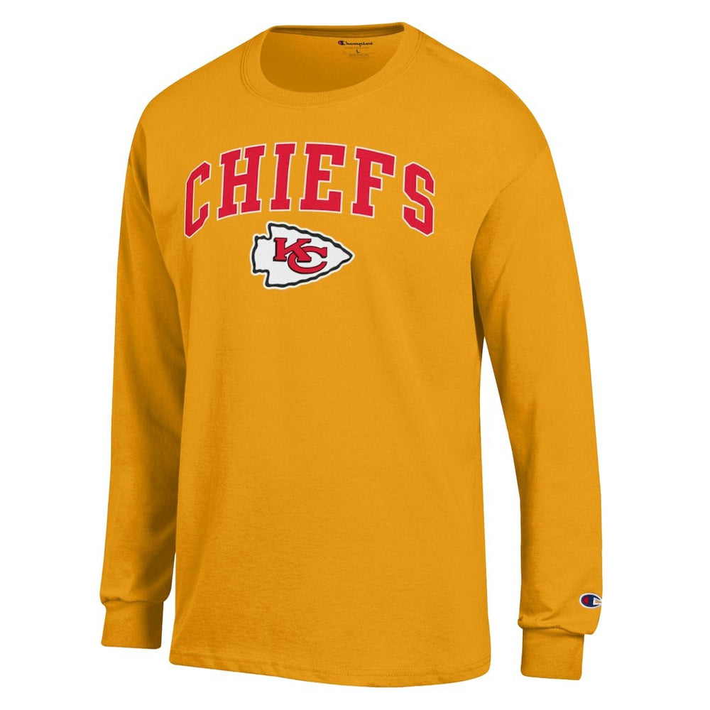 Kansas City Chiefs Champion Arch Over Logo Long Sleeve T-Shirt Gold - NFL
