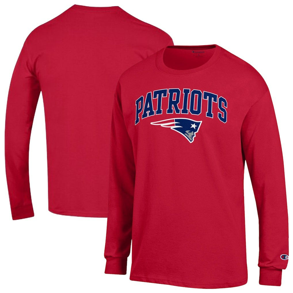New England Patriots Champion Arch Over Logo Long Sleeve T-Shirt Red - NFL