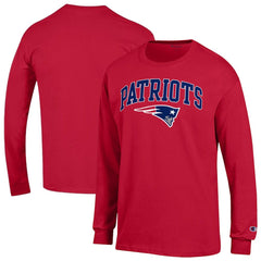 New England Patriots Champion Arch Over Logo Long Sleeve T-Shirt Red - NFL