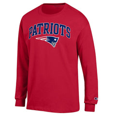 New England Patriots Champion Arch Over Logo Long Sleeve T-Shirt Red - NFL