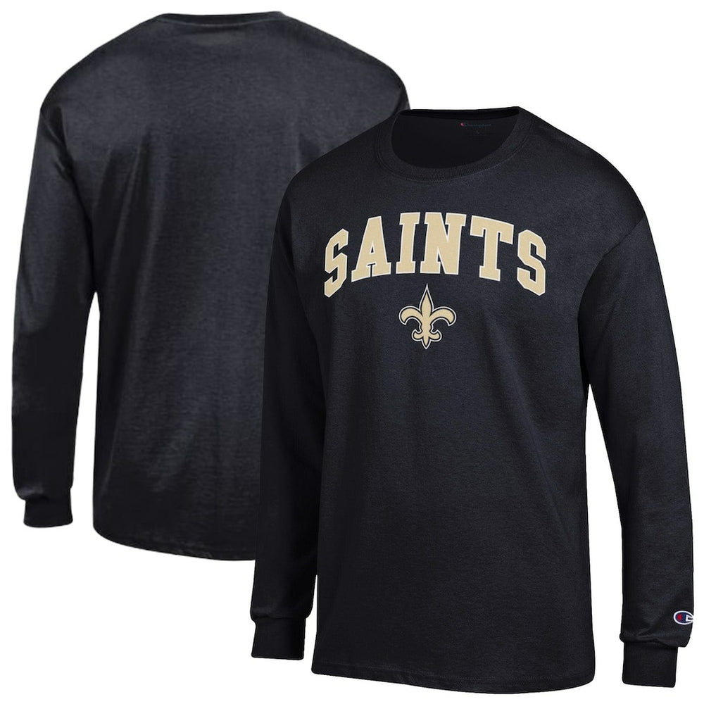 New Orleans Saints Champion Arch Over Logo Long Sleeve T-Shirt Black - NFL