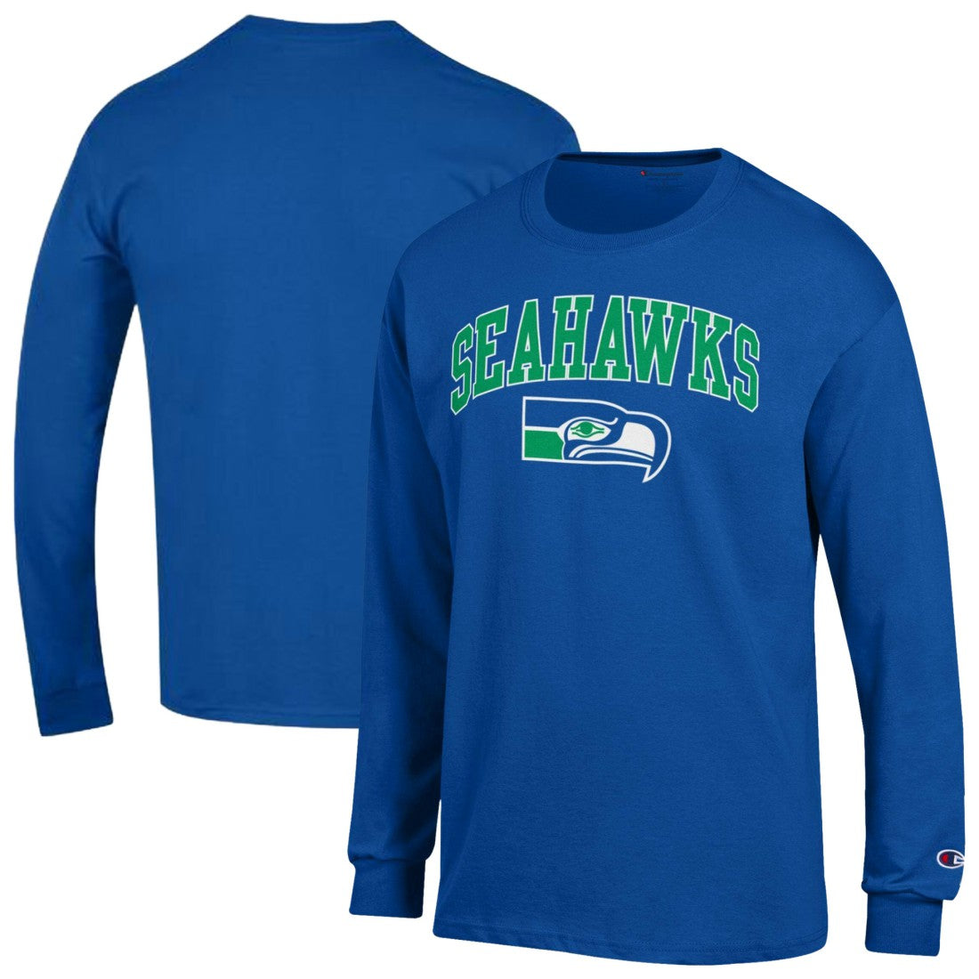 Seattle Seahawks Champion Arch Over Logo Long Sleeve T-Shirt Royal - NFL
