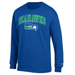 Seattle Seahawks Champion Arch Over Logo Long Sleeve T-Shirt Royal - NFL