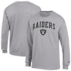 Las Vegas Raiders Champion Arch Over Logo Long Sleeve T-Shirt Gray - NFL