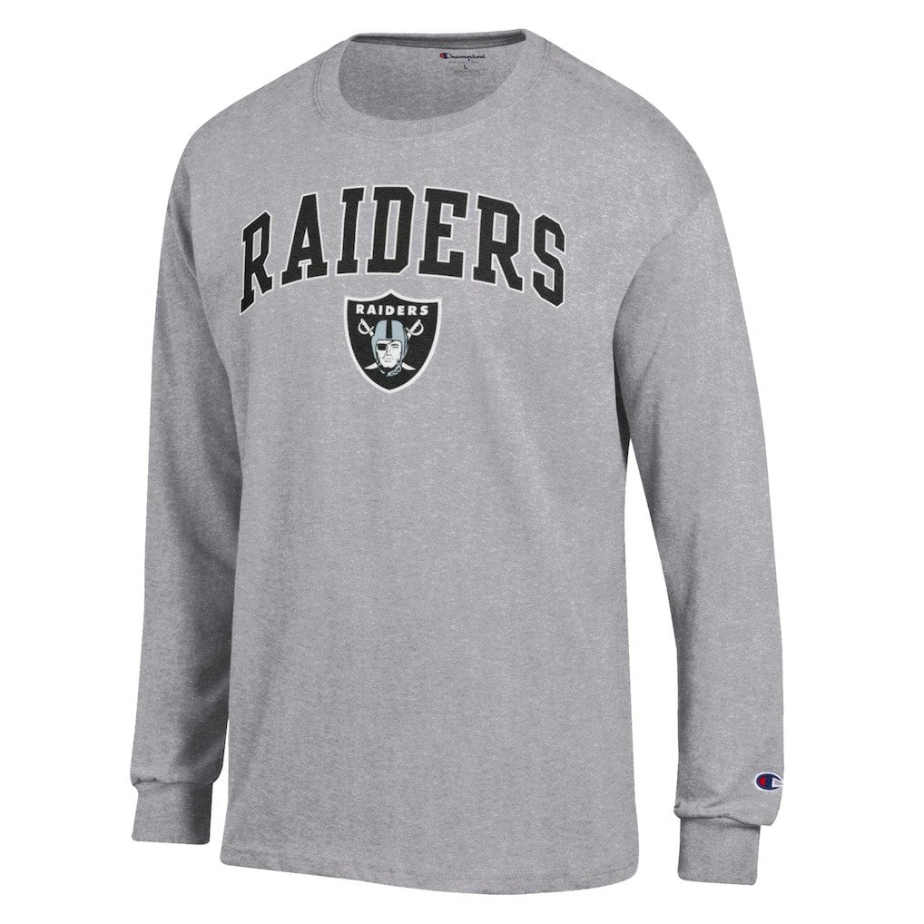 Las Vegas Raiders Champion Arch Over Logo Long Sleeve T-Shirt Gray - NFL