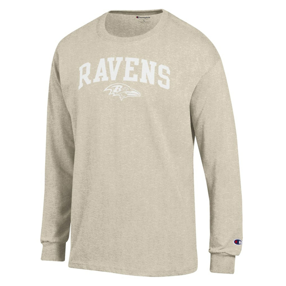 Baltimore Ravens Champion White Ink Jersey Long Sleeve T-Shirt Oatmeal - NFL