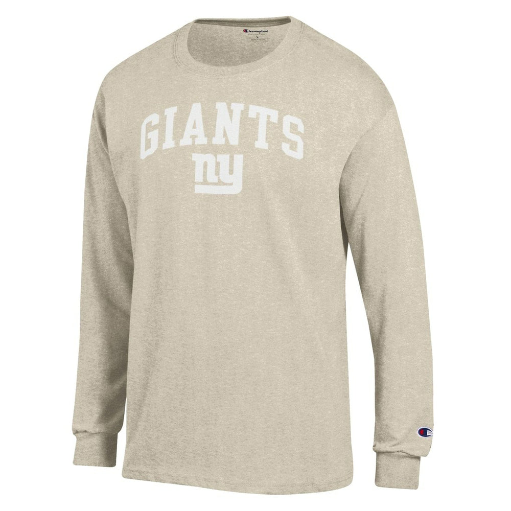 New York Giants Champion White Ink Jersey Long Sleeve T-Shirt Oatmeal - NFL