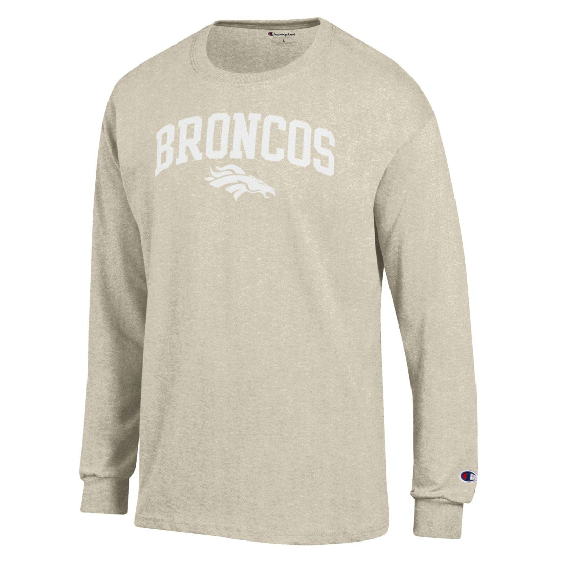 Denver Broncos Champion White Ink Jersey Long Sleeve T-Shirt Oatmeal - NFL