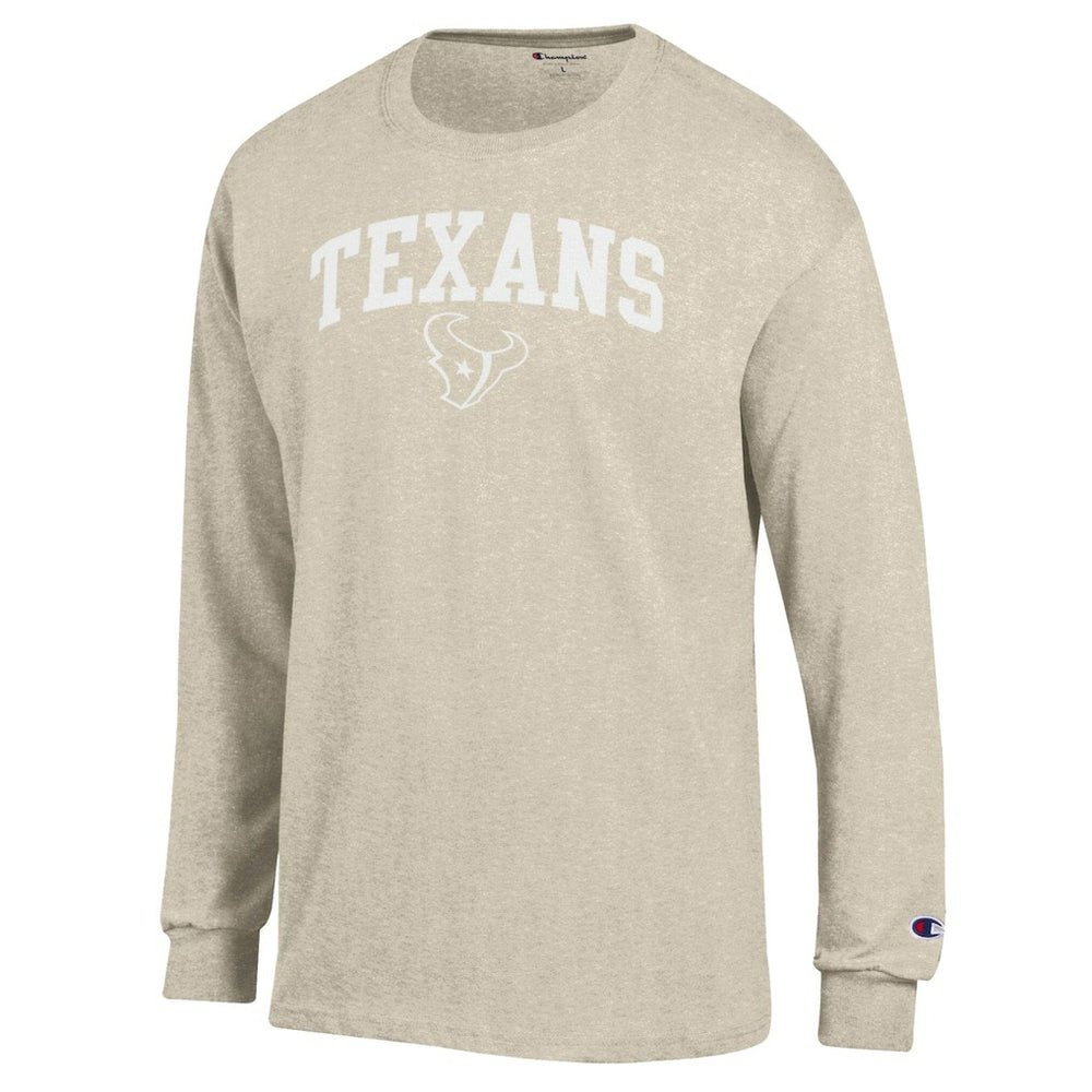 Houston Texans Champion White Ink Jersey Long Sleeve T-Shirt Oatmeal - NFL